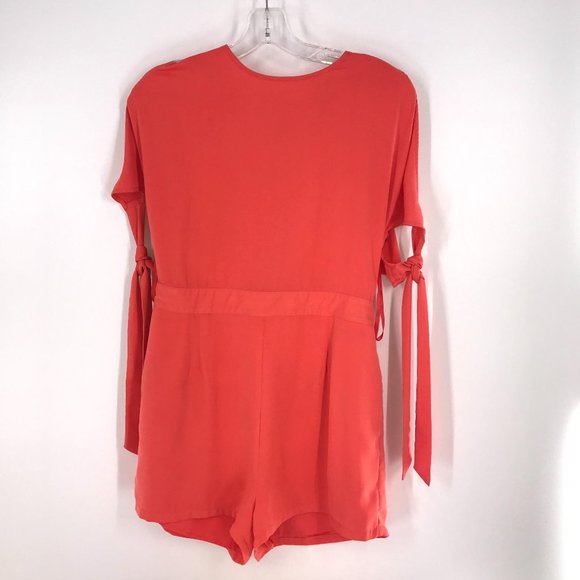 NAKED ZEBRA ORANGE COLD SHOULDER ROMPER - Picture 1 of 9